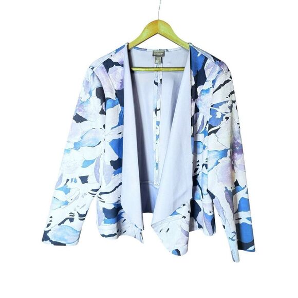 Chicos floral lilac open front blazer sz xl - Picture 3 of 9